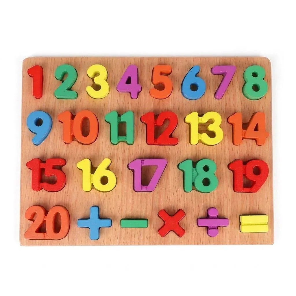 Wooden Number Counting Puzzle Board